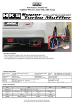 Load image into Gallery viewer, HKS SUPER TURBO MUFFLER Ti Subaru VAB WRX STI/VAG WRX S4
