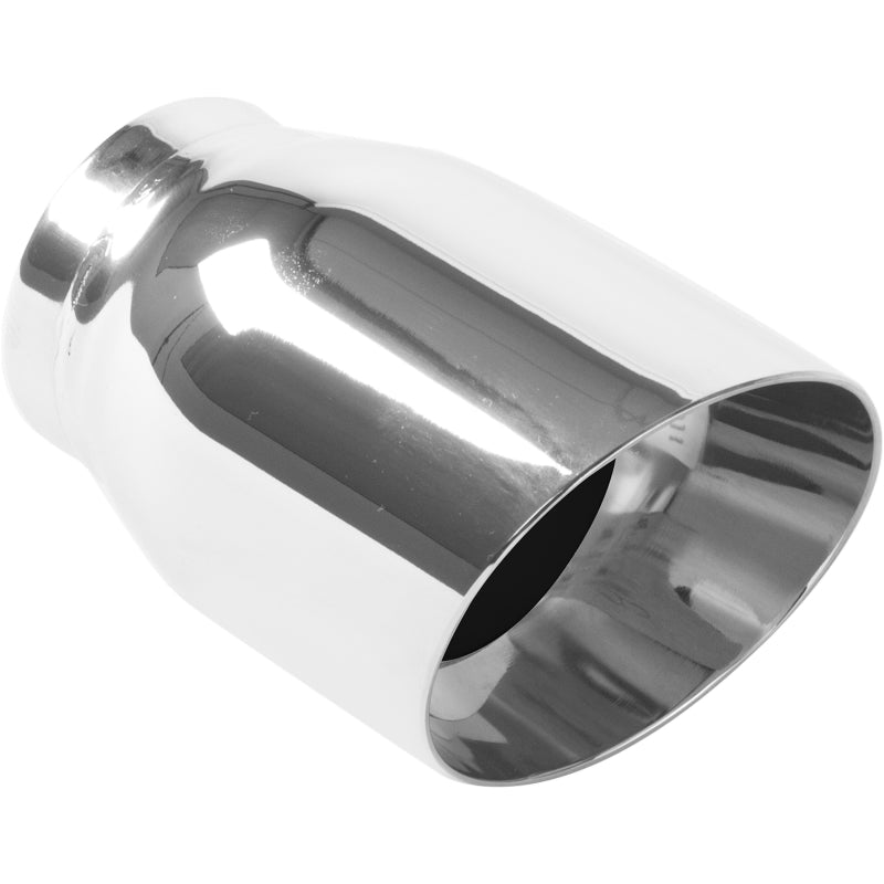 MagnaFlow Tip Stainless Double Wall Round Single Outlet Polished 3.5in DIA 2.5in Inlet 5.5in Length