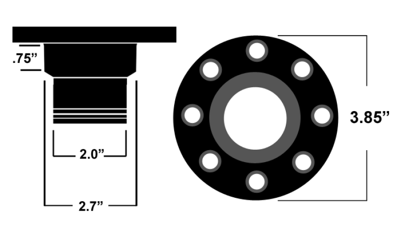 Ridetech Universal Locking Gas Cap (Clear Anodized)