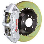 Load image into Gallery viewer, Brembo 10-15 Camaro V6 Front GT BBK 6 Piston Cast 380x32 2pc Rotor Slotted Type-1-Silver
