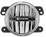 Load image into Gallery viewer, KC HiLiTES 07-09 Jeep JK 4in. Gravity G4 LED Light 10w SAE/ECE Clear Fog Beam (Pair Pack System)
