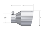 Load image into Gallery viewer, MBRP Universal Stainless Steel Tip 2.5in ID / 4.5in OD Out / 6.5in Length Angle Cut Single Wall

