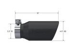 Load image into Gallery viewer, MBRP Universal Tip 4.5in OD / 3.2in Inlet / 10in Length / Angled Cut Rolled End - Black
