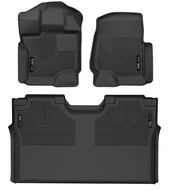 Husky Liners 15-23 Ford F-150 SuperCrew Weatherbeater Black Front & 2nd Seat Floor Liners