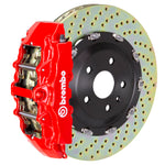 Load image into Gallery viewer, Brembo 10-15 Camaro SS Front GT BBK 6 Piston Cast 380x34 2pc Rotor Drilled-Red
