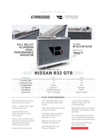Load image into Gallery viewer, CSF R32 Nissan Skyline GT-R / GT-S Full Billet Aluminum High-Performance Radiator - Raw Finish
