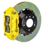 Load image into Gallery viewer, Brembo 10-15 Camaro SS/V6 Camaro ZL1 Rr GT BBK 4 Pist Cast 380x28 2pc Rotor Slotted Type1-Yellow
