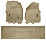 Husky Liners 2012.5 Ford SD Crew Cab WeatherBeater Combo Tan Floor Liners (w/o Manual Trans Case)