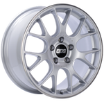 Load image into Gallery viewer, BBS CH-R 19x11 5x130 ET56 CB71.6 Brilliant Silver Polished Rim Protector Wheel w/ Motorsport Etching
