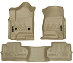 Load image into Gallery viewer, Husky Liners 14 Chevrolet Silverado/GMC Sierra Dbl Cab WeatherBeater Tan Front&amp;2nd Seat Floor Liners
