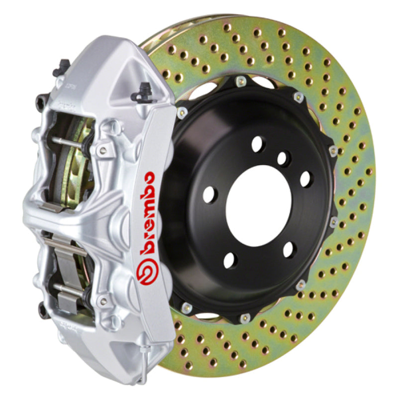 Brembo 03-06 G35 Sedan/G35 Coupe/03-08 350Z Fr GT BBK 6 Pist Cast 380x32 2pc Rotor Drilled-Silver