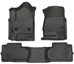 Load image into Gallery viewer, Husky Liners 14 Chevrolet Silverado/GMC Sierra Dbl Cab WeatherBeater Black Front&amp;2nd Seat Floor Line

