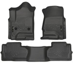 Load image into Gallery viewer, Husky Liners 14 Chevrolet Silverado/GMC Sierra Dbl Cab WeatherBeater Black Front&amp;2nd Seat Floor Line
