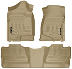 Load image into Gallery viewer, Husky Liners 07-12 Chevy Silverado/GMC Sierra Crew Cab WeatherBeater Combo Tan Floor Liners
