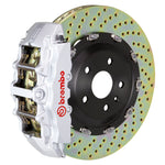Load image into Gallery viewer, Brembo 10-15 Camaro SS Front GT BBK 6 Piston Cast 380x34 2pc Rotor Drilled-Silver
