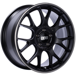 Load image into Gallery viewer, BBS CH-R 18x8.5 5x112 ET38 Satin Black Polished Rim Protector Wheel -82mm PFS/Clip Required
