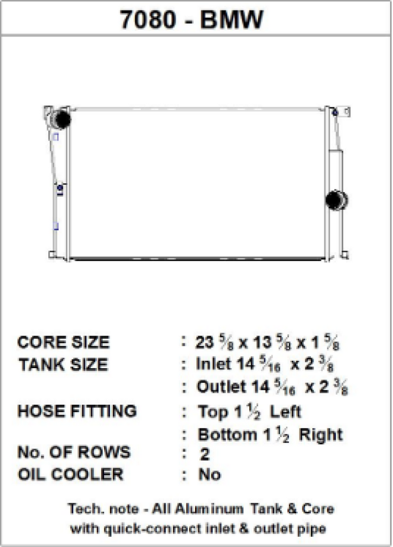 CSF BMW 2 Series (F22/F23) / BMW 3 Series (F30/F31/F34) / BMW 4 Series (F32/F33/F36) M/T Radiator