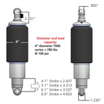 Load image into Gallery viewer, Ridetech HQ Series Rear ShockWaves 4.1in Travel 4in dia Rolling Sleeve .625 Bearing/.625 Bearing
