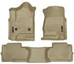 Load image into Gallery viewer, Husky Liners 14 Chevrolet Silverado/GMC Sierra Dbl Cab WeatherBeater Tan Front&amp;2nd Seat Floor Liners
