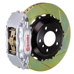 Load image into Gallery viewer, Brembo 03-06 G35 Sedan/03-08 350Z Fr GT BBK 4 Piston Cast 2pc 332x32 2pc Rotor Slotted Type1-Silver
