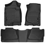 Load image into Gallery viewer, Husky Liners 07-12 Chevy Silverado/GMC Sierra Crew Cab WeatherBeater Combo Black Floor Liners
