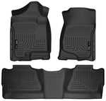 Load image into Gallery viewer, Husky Liners 07-12 Chevy Silverado/GMC Sierra Crew Cab WeatherBeater Combo Black Floor Liners
