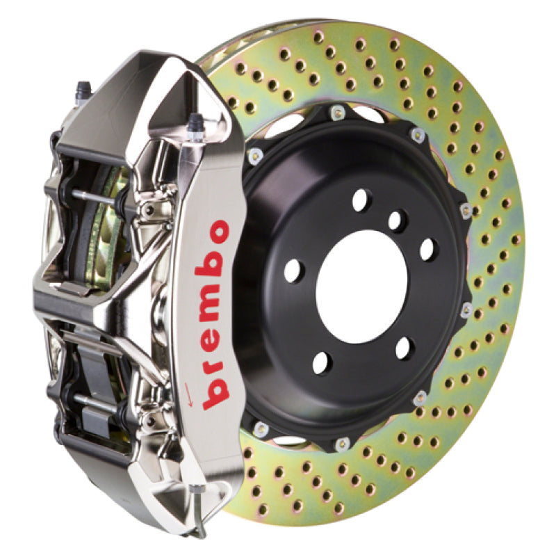 Brembo 03-06 G35 Sedan/Coupe/03-08 350Z Fr GTR BBK 6 Pist Billet 355x32 2pc Rotor Drilled- Nickel