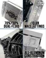 Load image into Gallery viewer, CSF Dual Fluid Bar &amp; Plate HD Oil Cooler w/9in SPAL Fan (1/3 &amp; 2/3 Partition) - 13.8in L x 10in H
